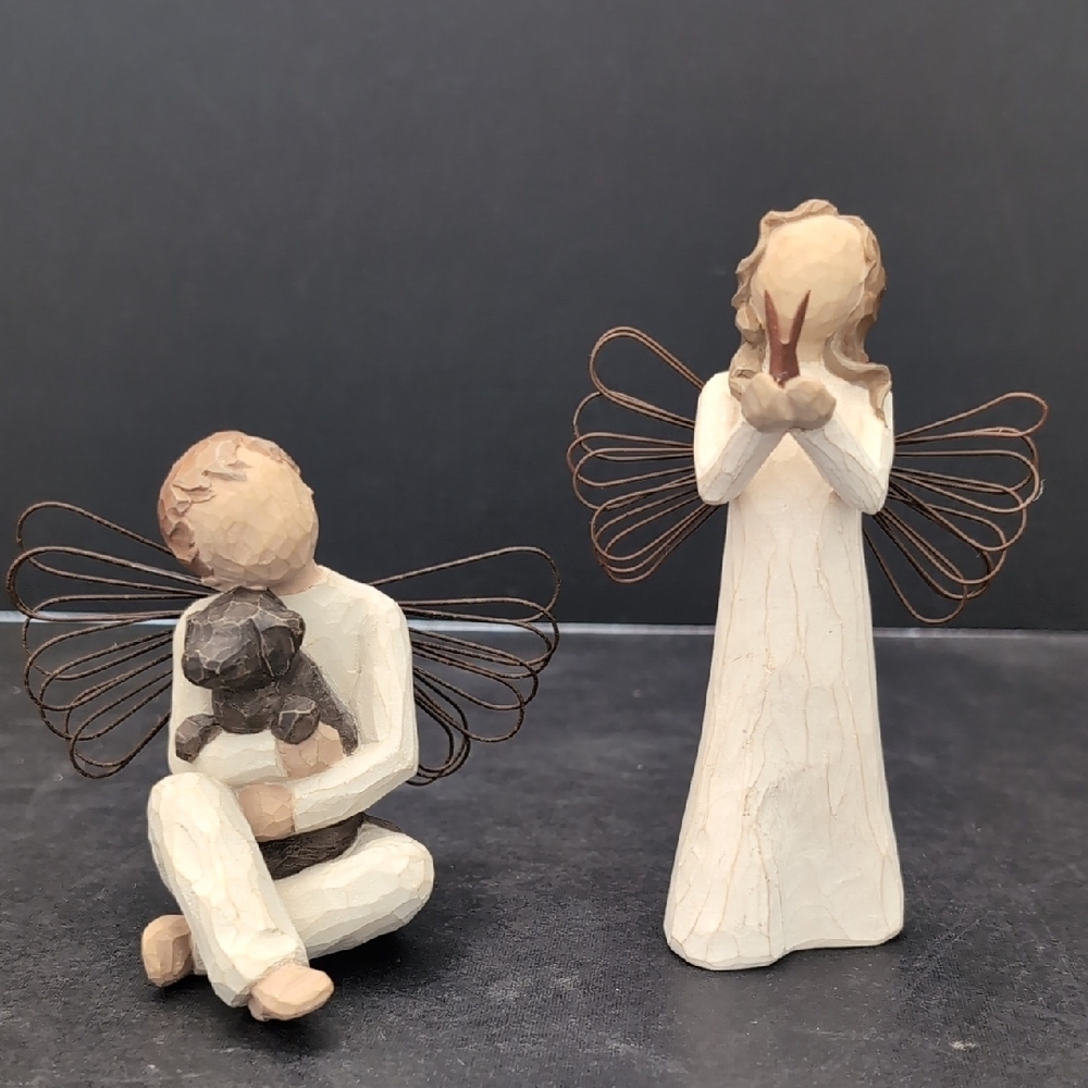 Willow Tree,Angel Of Freedom/Angel Of Comfort Figurines.
